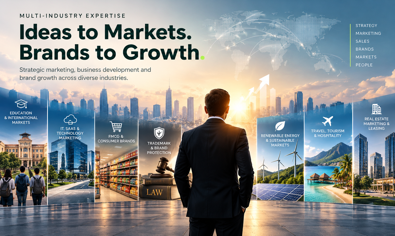 Arun Kumar's multi-industry expertise in education, technology, consumer brands, trademark protection, renewable energy, travel and real estate