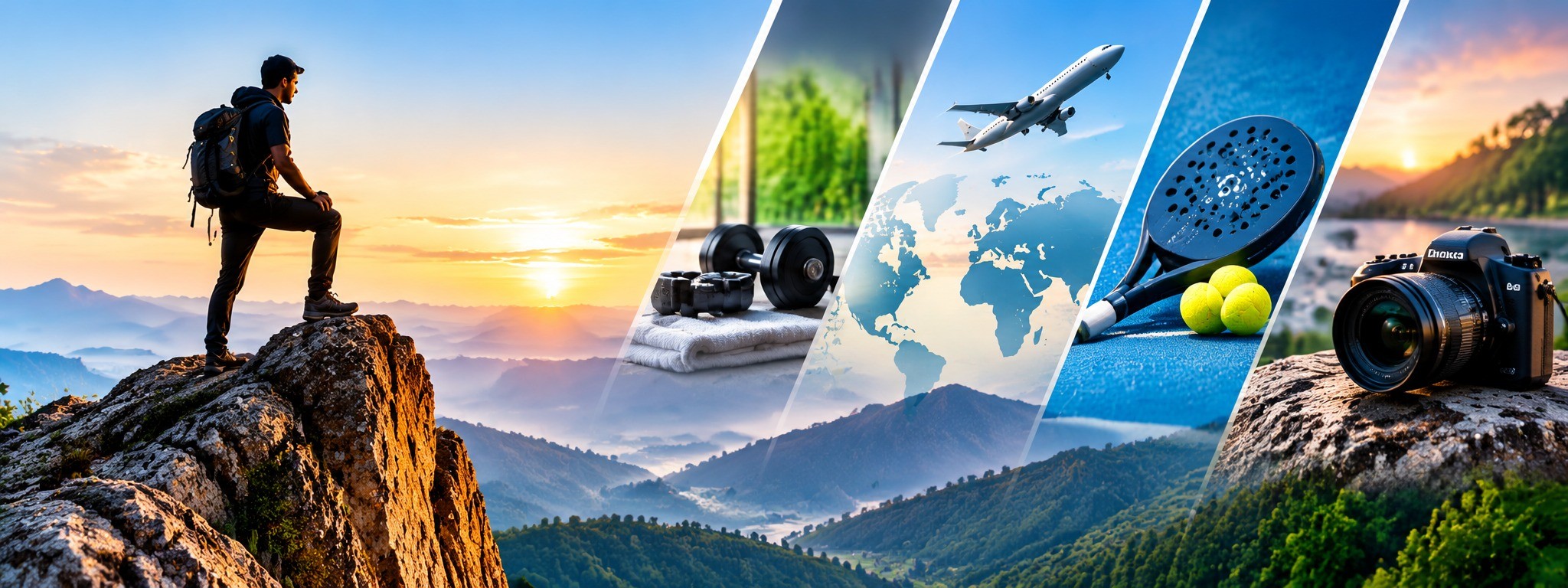 Trekking, fitness, travel, paddle tennis and photography